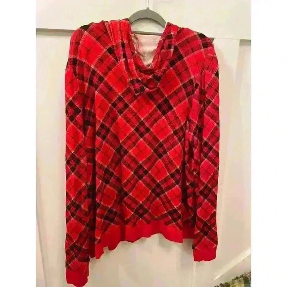 Cato Plus Christmas Plaid Lightweight Hooded Tunic, 22/24W - Picture 5 of 5